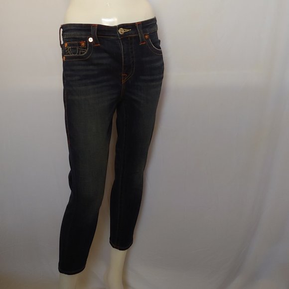 True Religion Denim - True Religion Jeans "Halle" size 27 Capri Y2k Dark Wash Preppy Travel Stre